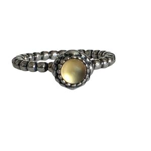 Pandora Birthday Blooms November Sterling Silver Citrine Ring 7.5 US (56 EUR)